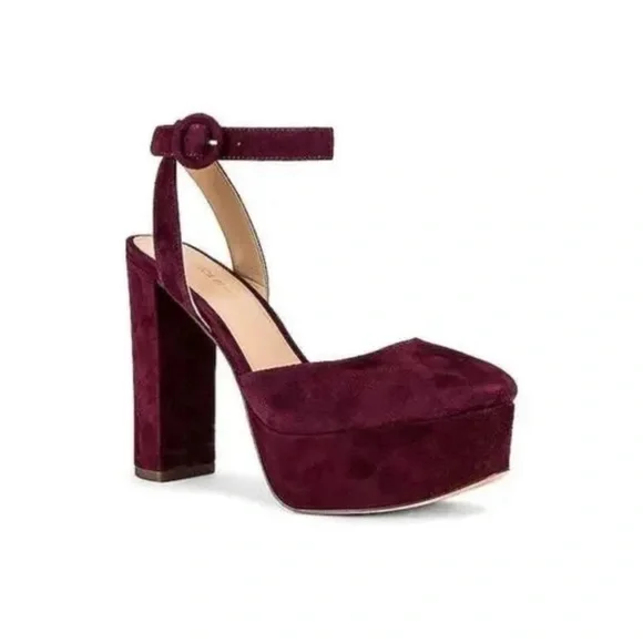 Veronica Beard maroon suede platform heels - Picture 1 of 5